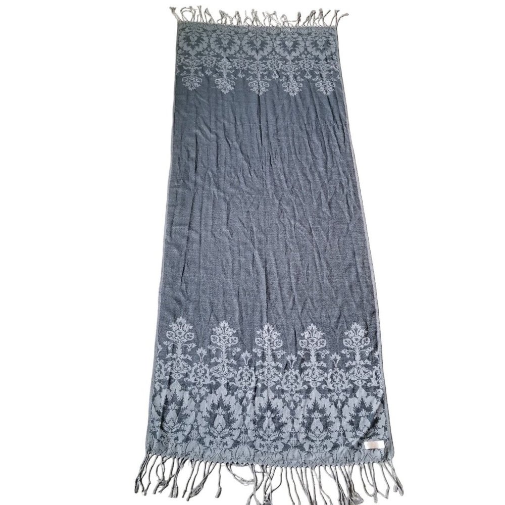 Pashmire Women's Scarf Rectangle Tassels Gray Fashion Accessory Long Shoulder